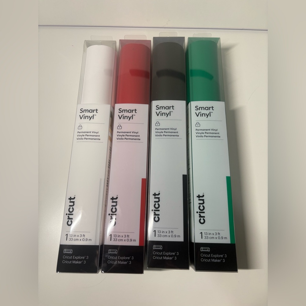 Cricut Smart Permanent Vinyl, 4-pack of 3ft Rolls (13 in x 36 in)